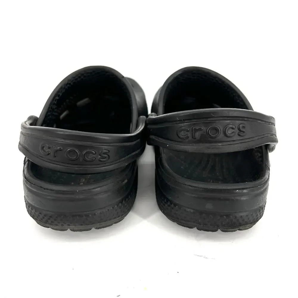 Crocs kids black rubber slip‎ on slingback clogs (9)